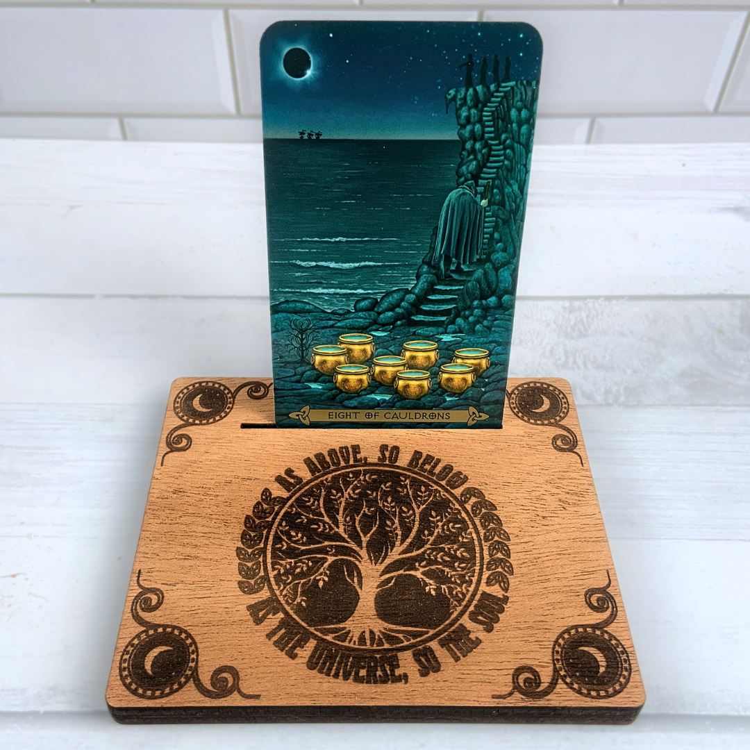 Wooden Tarot Card Holder Stand
