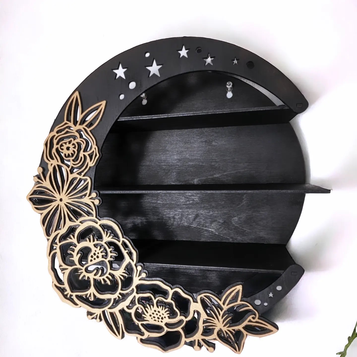 crescent moon shelf for crystals