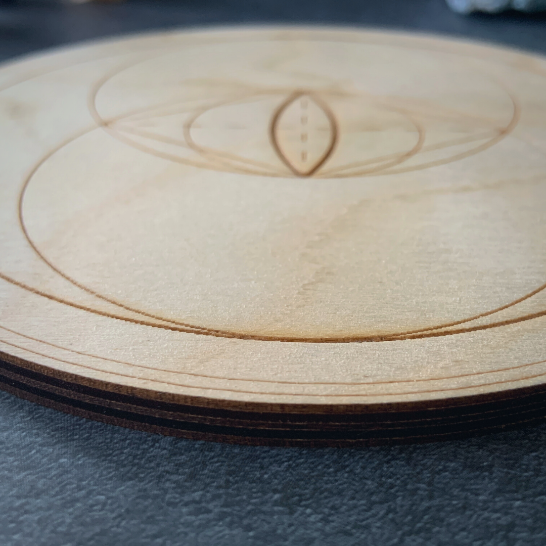 Wood Crystal Board Vesica Piscis