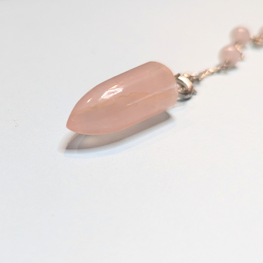 Rose Quartz Pendulum – 3-in-1 Pendulum Bracelet for Divination & Heart-Centered Work