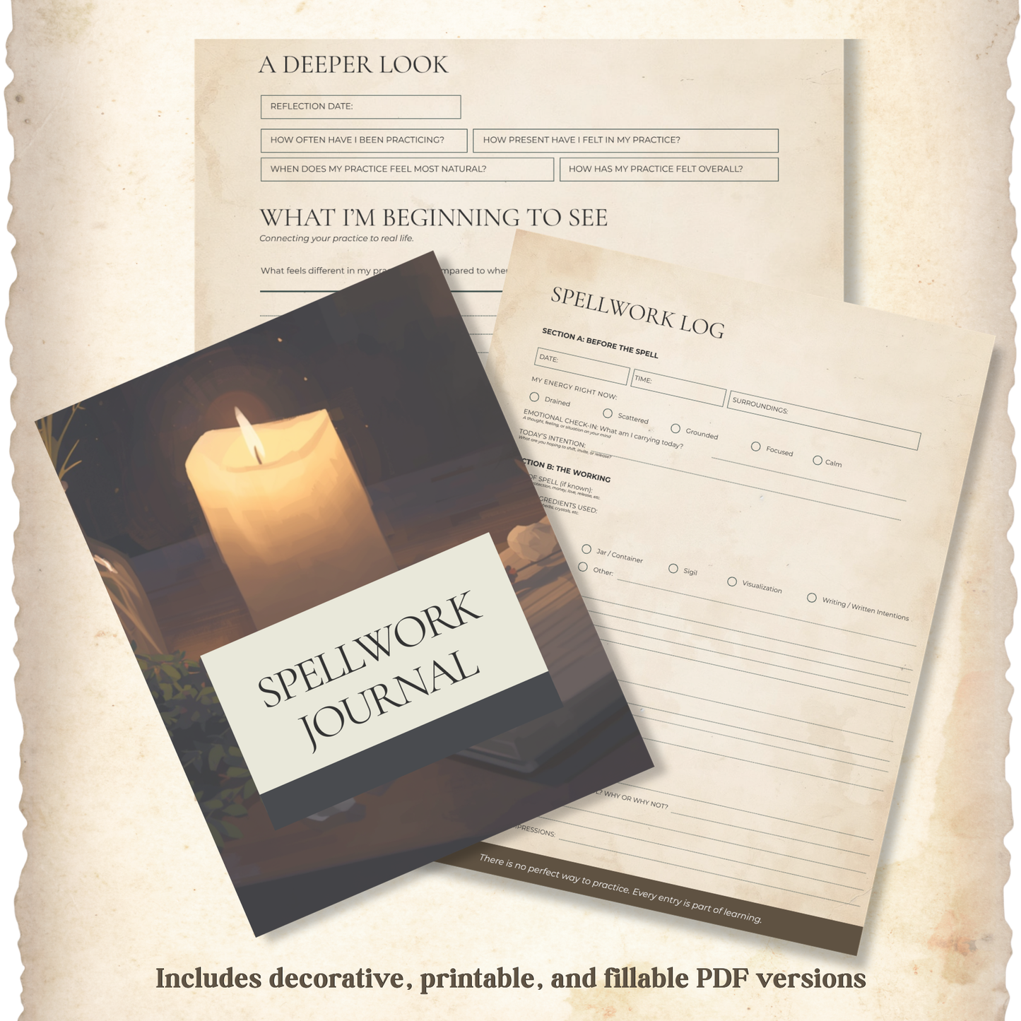 Beginner Spellwork Journal Printable | Witchcraft Grimoire PDF