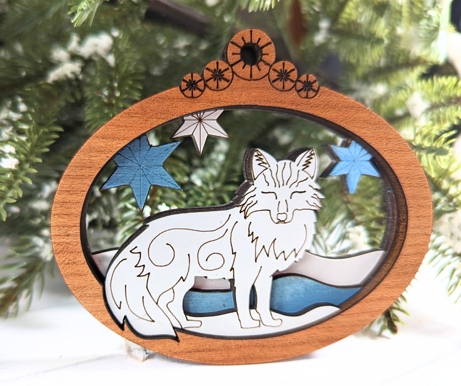 Arctic Animals Collection - Artic Fox Christmas Ornament