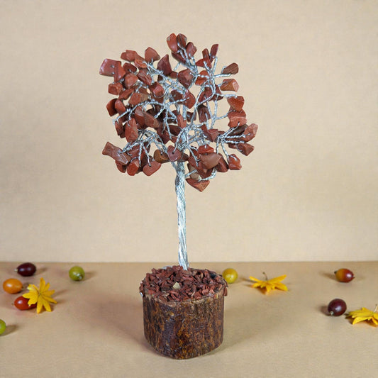 Decorative tree with brown leaves on a beige background