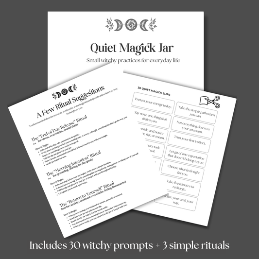 Quiet Magick Jar – Beginner Witchcraft Printable PDF