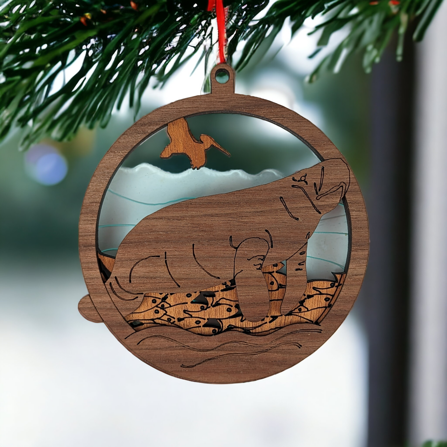 Coastal Sea Life Christmas Ornaments - Manatee