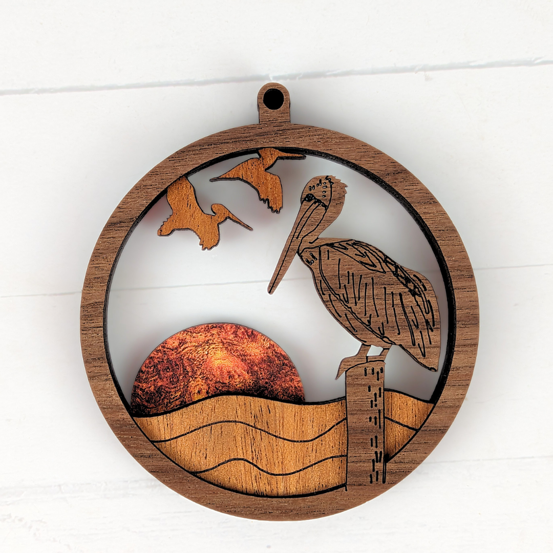 Coastal Sea Life Ornaments - Pelican