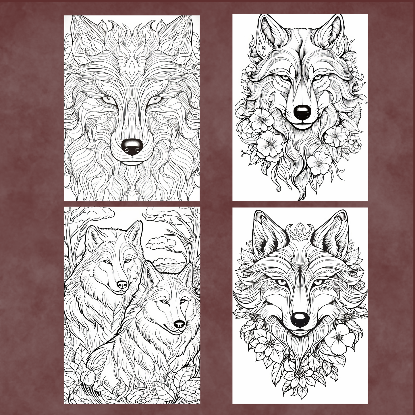 Wolf Coloring Pages for Calm and Connection