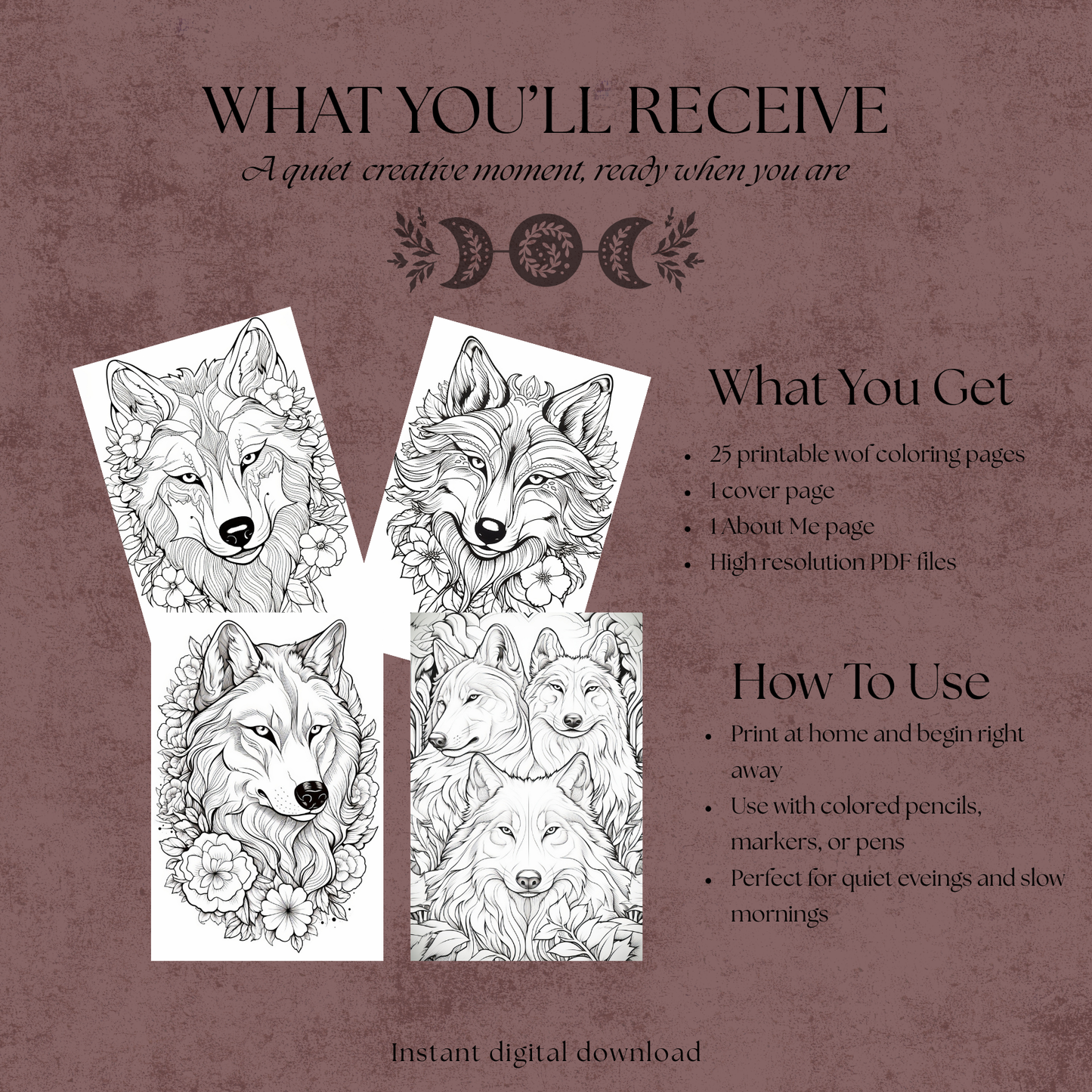 Wolf Coloring Pages for Calm and Connection