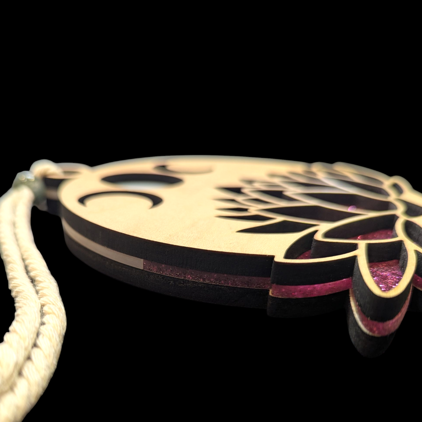 Lotus Suncatcher With Moon Phases