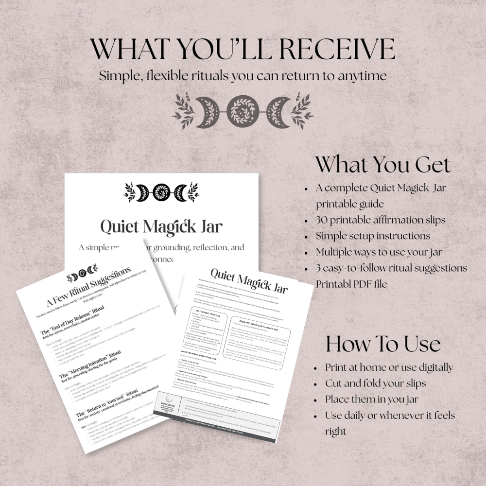 Quiet Magick Jar – Beginner Witchcraft Printable PDF