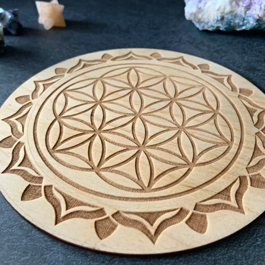 Flower of Life Crystal Grid Board for Manifestation